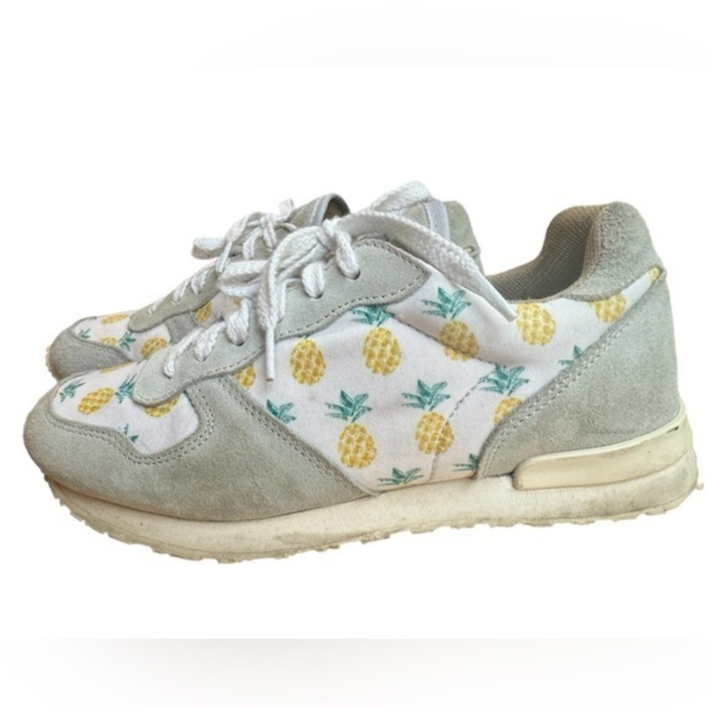 Inkkas Pineapple Print Sneakers - Gray and Yellow